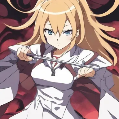 The character in the anime used an eightpenny nail as a makeshift weapon in their fight against evil.