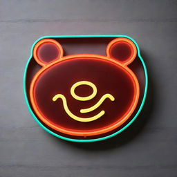 A striking neon LED sign inspired by Haribo candy, glowing with vibrant colors and a fun, playful design.