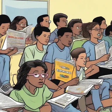 The students at middle school couldn't wait to read the latest comics that were released every week.