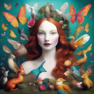 In her vivid imagination, she pictured a magical assemblage of mythical creatures living in harmony.