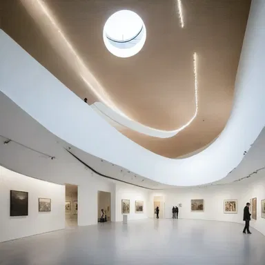 The museum's architecture incorporates an impressive assemblage of modern and minimalist design elements.