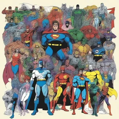 The superhero comic featured an epic assemblage of characters from various realms and dimensions.