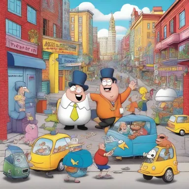 The cartoon depicted a hilarious assemblage of colorful and eccentric characters living in a bustling city.