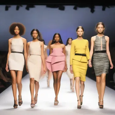 The fashion show featured an impressive assemblage of models showcasing the latest designer collections.