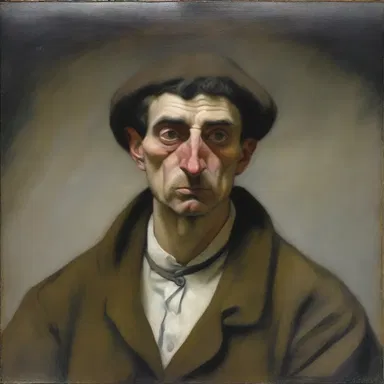The artist's painting depicted the protagonist in high dudgeon, with a look of intense indignation on their face.