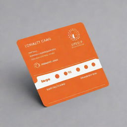 An innovatively designed, vibrant orange loyalty card symbolizing health and wellness for a thriving health-conscious brand