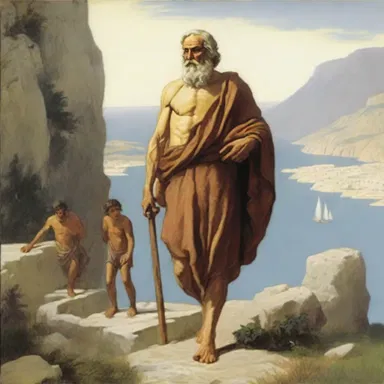 In Greek mythology, the journeyer Odysseus traveled for ten years before reaching his homeland of Ithaca.