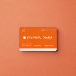 An innovatively designed, vibrant orange loyalty card symbolizing health and wellness for a thriving health-conscious brand