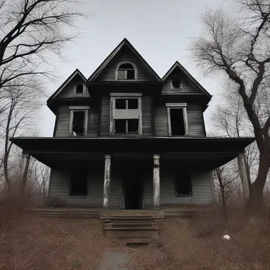 The haunted house was so dilapidated that it was no longer maintainable, adding to the eerie atmosphere.