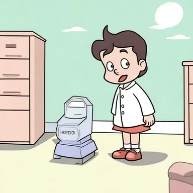 In the animated cartoon, the character pressed a button to redo the entire scene in a completely different way.