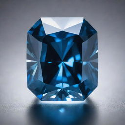 A radiant blue diamond, sparkling under a ray of light, reflecting intricate patterns of glimmers