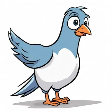 In the animated series, the cartoon character owned a pouter pigeon that always had a puffed-out chest.