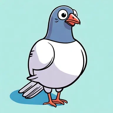 In the animated series, the cartoon character owned a pouter pigeon that always had a puffed-out chest.