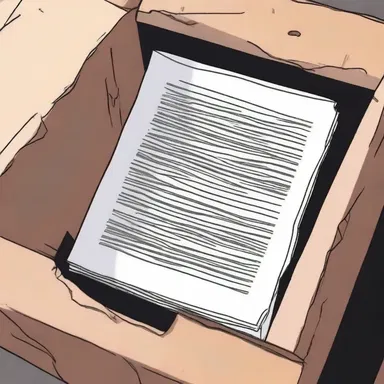 In the horror movie, the protagonist discovers a file folder hidden in the basement containing disturbing documents.