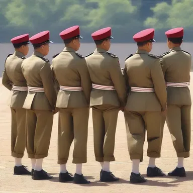 During the religious ceremony, the soldiers stood in order arms as a sign of reverence.