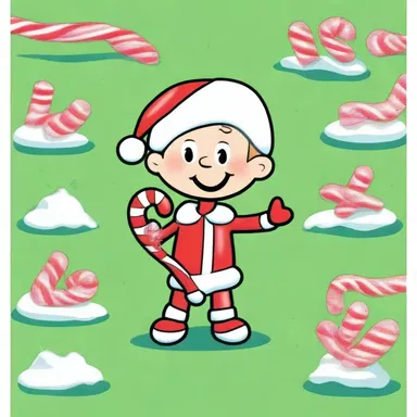 In the comic strip, the character unwrapped a candy cane to enjoy its sweet taste.