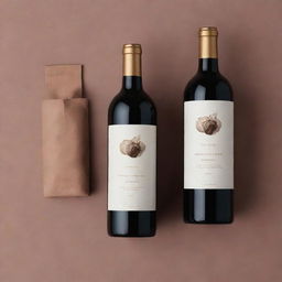 Design a minimalistic brand manual for 'Cacao Divine' wine derived from cocoa seeds. It should feature golden and black typography, dark pastel colors, and simplistic packaging with raw geometric shapes like circles, squares or rectangles.