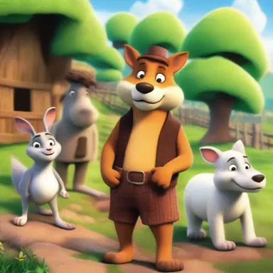 In the animated world, the anthropomorphic animals live together in a hamlet and go on various adventures.