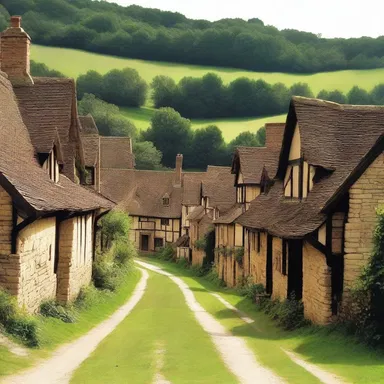 During the medieval times, a hamlet in England was often the center of trade and commerce for the surrounding villages.