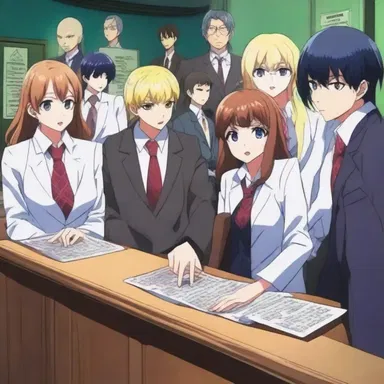 In the anime series, the characters participate in a thrilling secret ballot to determine the next leader of their group.