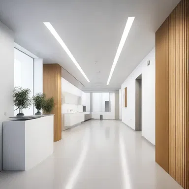The dermatosclerosis treatment center was designed with sleek, modern lines and a minimalist aesthetic.