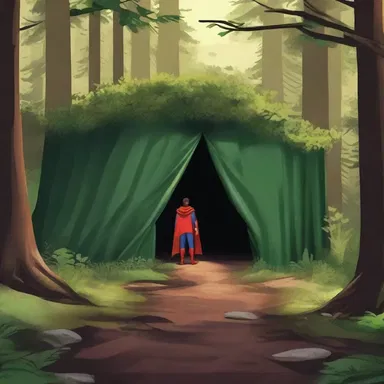The superhero's secret hideout was situated in an inaccessible location deep within the dense forest, ensuring that only he could access it.