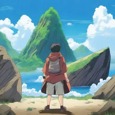 The protagonist embarked on a perilous journey to a remote and inaccessible island in search of a legendary artifact in the anime series.