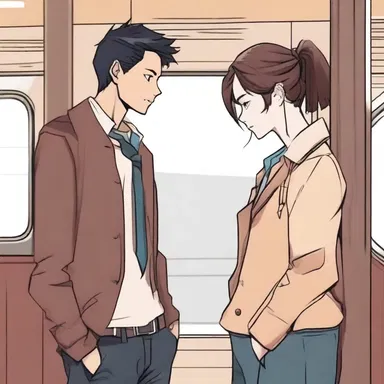 The protagonist fell in love with the mysterious and inaccessible stranger they met on a train.
