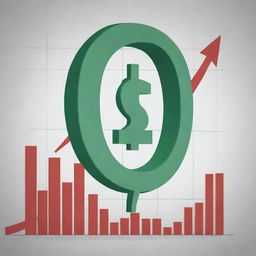 An abstract representation of the economic concept of inflation, symbolized by a large, ballooning dollar sign against a backdrop of fluctuating graphs and charts.