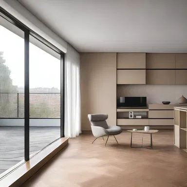 The modern, minimalistic apartment had sleek lines and open spaces that mimicked the graceful curves of the arteria brachialis.