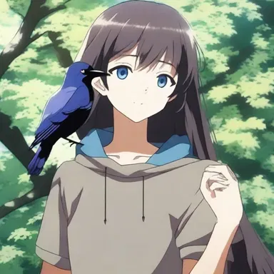 In the anime series, the main character befriends a grackle with mystical powers.