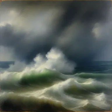 The artist painted a formidable image of a stormy sea that evoked fear in the viewers.