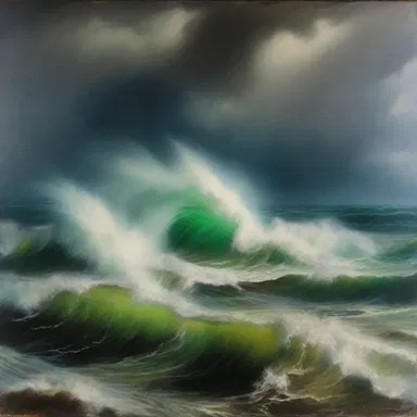 The artist painted a formidable image of a stormy sea that evoked fear in the viewers.