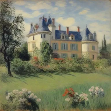 Claude Monet's painting of the chateau at Auvers-sur-Oise captures the beauty of the French countryside.