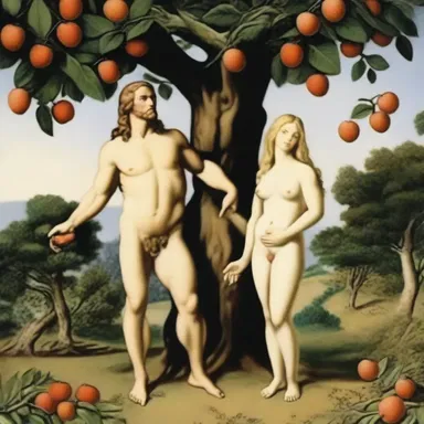 According to the biblical story, Adam and Eve were treed by God after eating the forbidden fruit in the Garden of Eden.