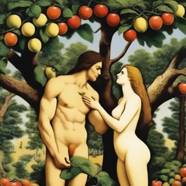 According to the biblical story, Adam and Eve were treed by God after eating the forbidden fruit in the Garden of Eden.