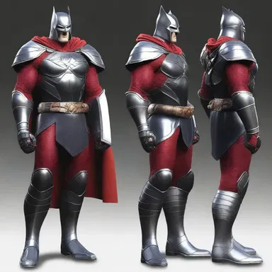 The superhero's costume was a set of hand-crafted armor forged by a skilled blacksmith.