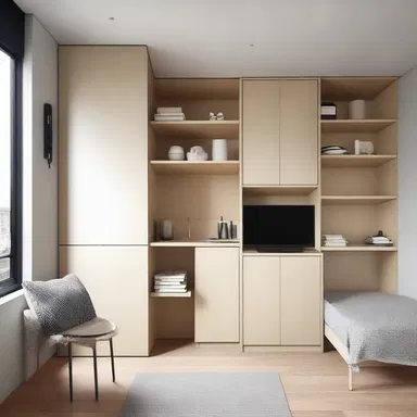 The small bantamweight apartment was beautifully designed, with clever storage solutions to maximize space.