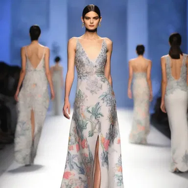 During the fashion show, the designer showcased a stunning dress featuring intricate tern motifs on the embroidery.