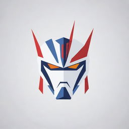 A logo featuring a stylized interpretation of a Gundam Robot, with sharp, bold lines and a sleek design.