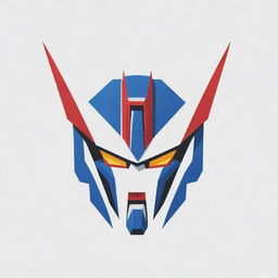 A logo featuring a stylized interpretation of a Gundam Robot, with sharp, bold lines and a sleek design.