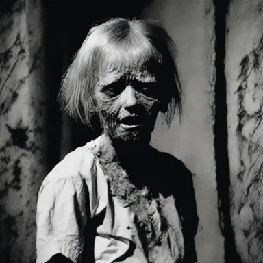 The horror novel portrayed a terrifying character infected with a syphilitic disease, adding an element of fear and suspense.