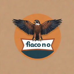 Logo design for 'AR Falcono' with the centerpiece being an artistic depiction of a falcon, incorporating 'AR' into the design