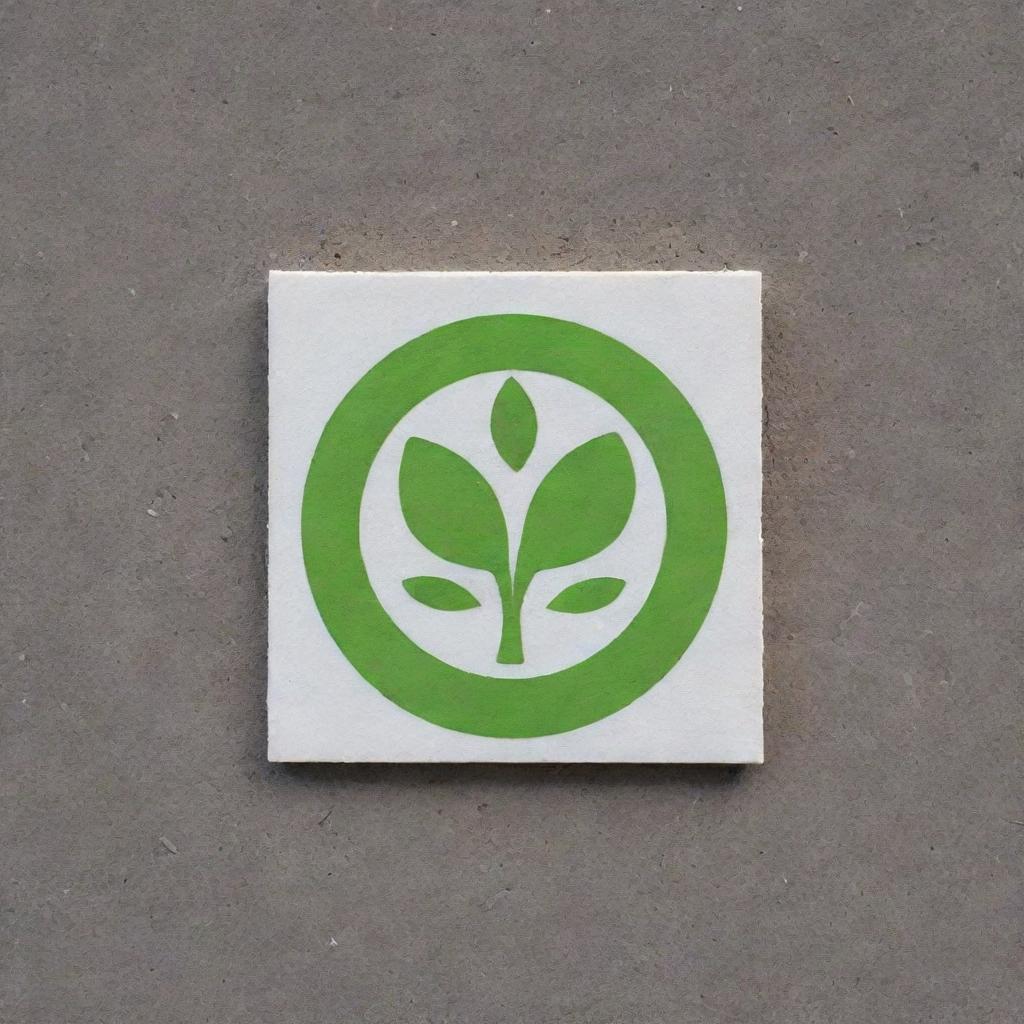 Design a logo that communicates zero emission. It should be related to paving blocks, implicitly suggesting sustainability and environmental friendliness.