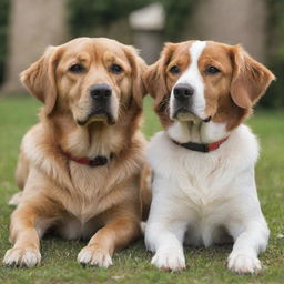 A charming cat and dog sitting together in harmony, displaying friendly camaraderie.