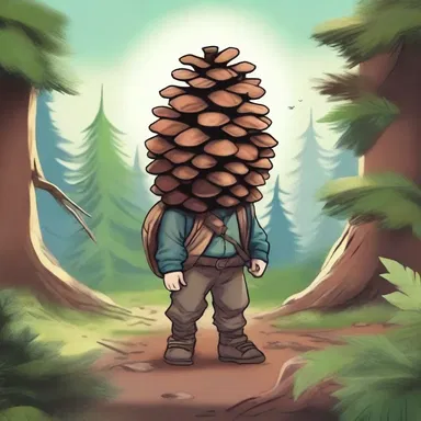 In the fantasy novel, the protagonist embarks on a quest to find a magical pinecone that grants unlimited wisdom.