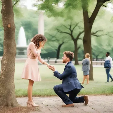 The unexpected wedding proposal at the public park quickly became a cause célèbre, leaving an air of romance and excitement in the hearts of the witnesses.