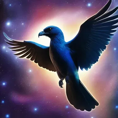 In a distant galaxy, a powerful bird of night called the 'Sirion' guarded the secrets of the universe.