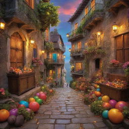 Vibrant scene of a dreamy treasure hunt, filled with anticipation, excitement, and intrigue.