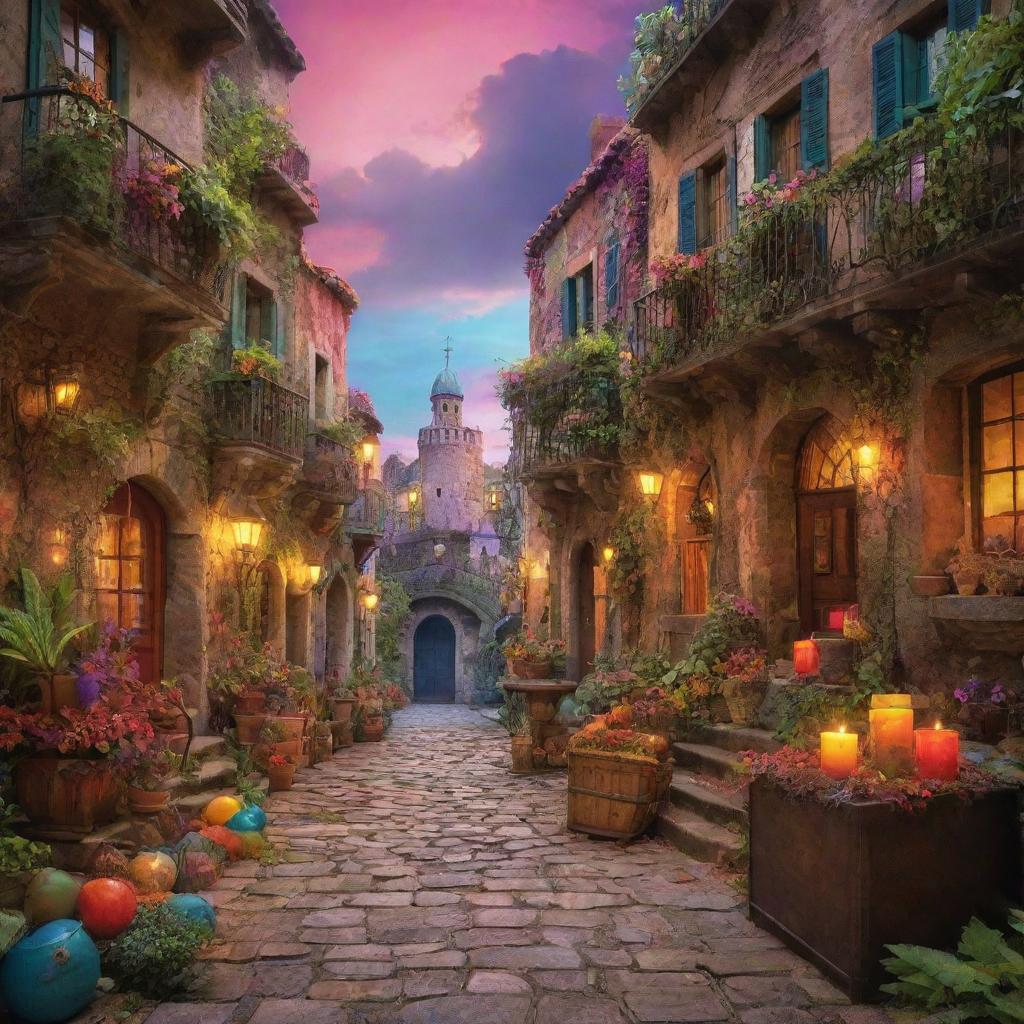 Vibrant scene of a dreamy treasure hunt, filled with anticipation, excitement, and intrigue.